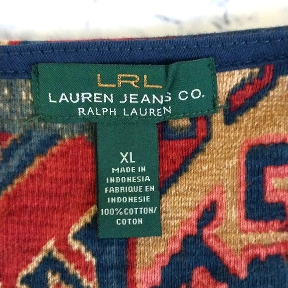 Lauren Ralph Lauren Top Southwest Design Long Sleeve Sz XL - Picture 4 of 4
